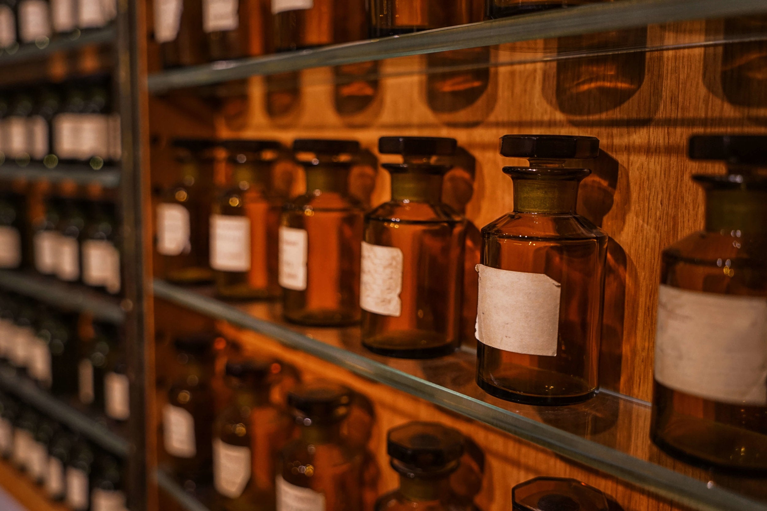 Bottle of Perfume Oils with labels